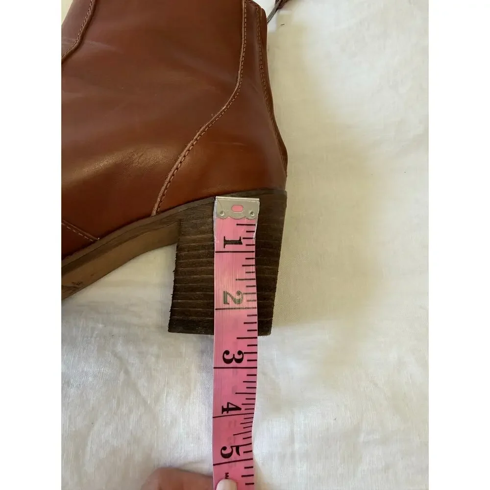 Madewell | Women’s 7 | Ames Cognac Brown Leather Ankle Bootie Chunky Heel
